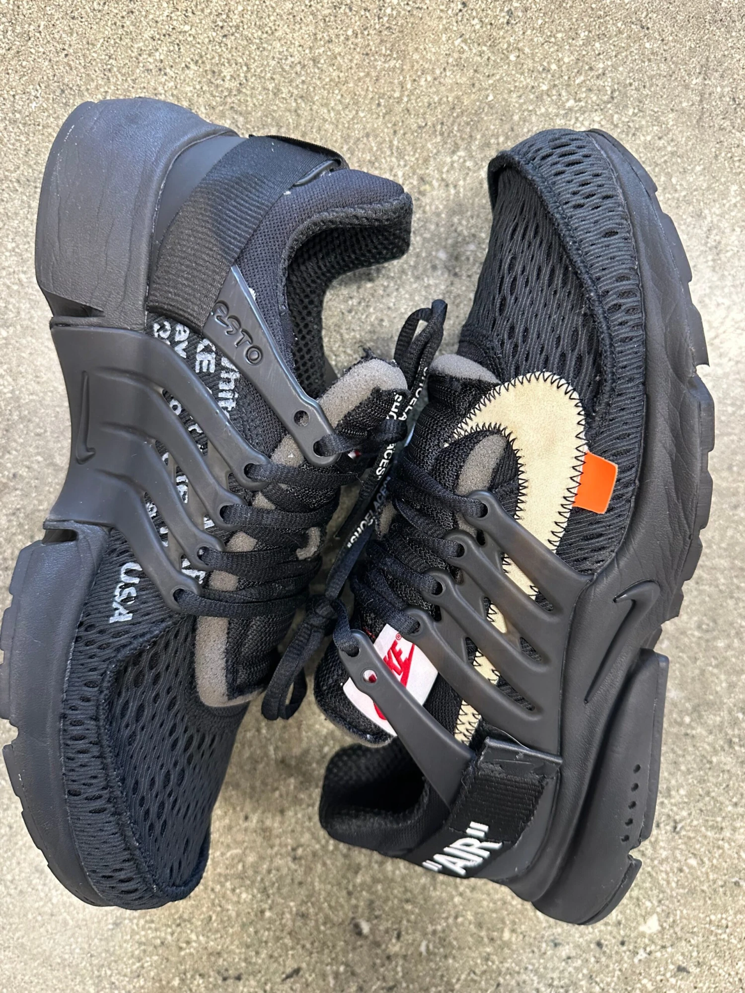 OFF WHITE PRESTO BLACK - SIZE 9 (WORN) 2 OFF WHITE PRESTO BLACK - SIZE 9 (WORN) - Image 2